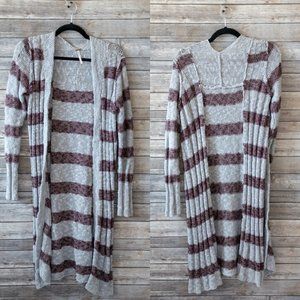 NWOT Free People Striped Cardigan Duster XS